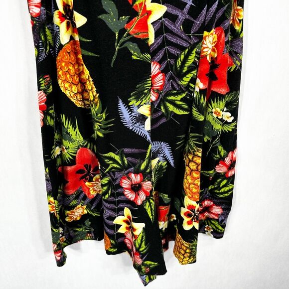 ASOS Size 4 Romper Tropical Print Floral Pineapples Mini Knit V Neck Stretch 623 - Picture 5 of 7